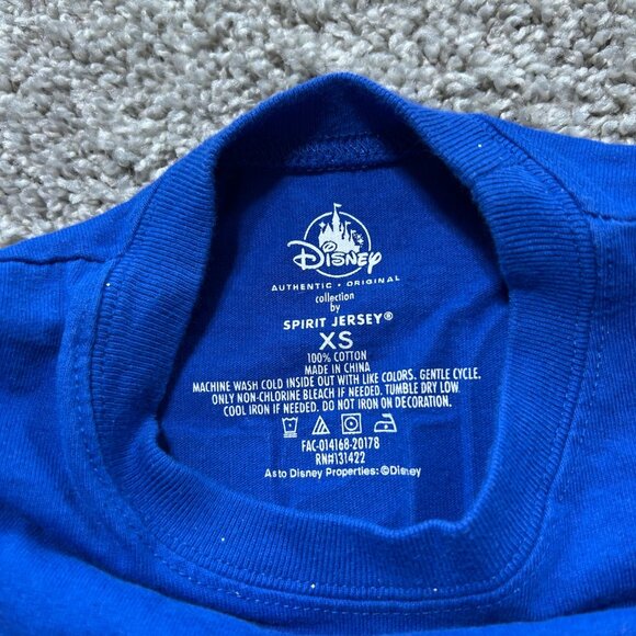 Disney Spirit Jersey Walt Disney World Blue Long Sleeve Shirt XS 100% Cotton - Picture 8 of 9